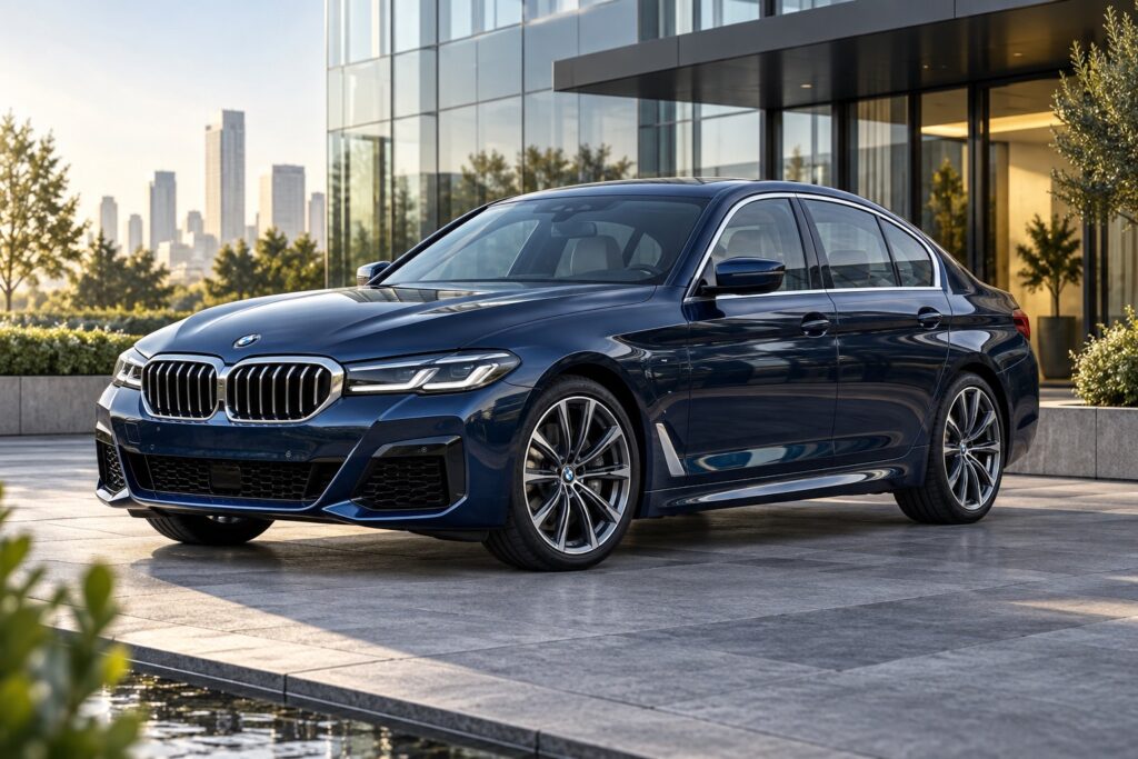 BMW przed biurowcem