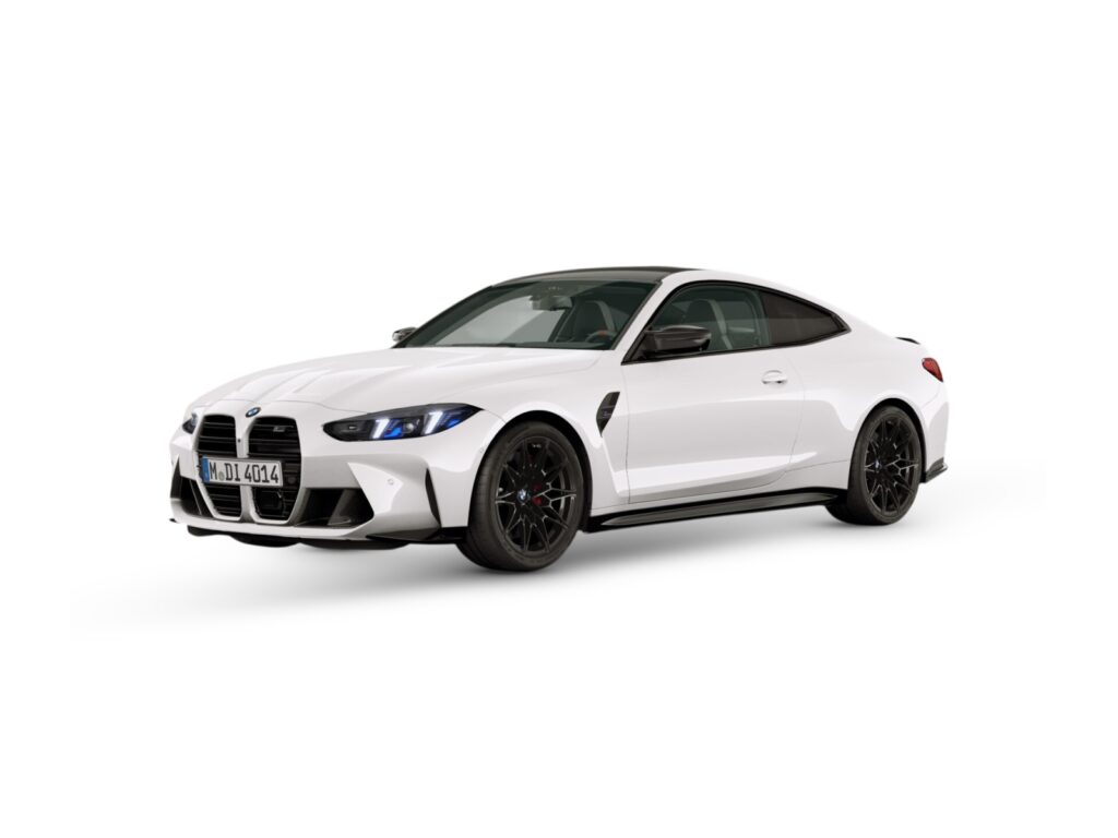 BMW M4 Competition M xDrive Coupé 530 KM — wizualizacja w kolorze białym — lakier Individual