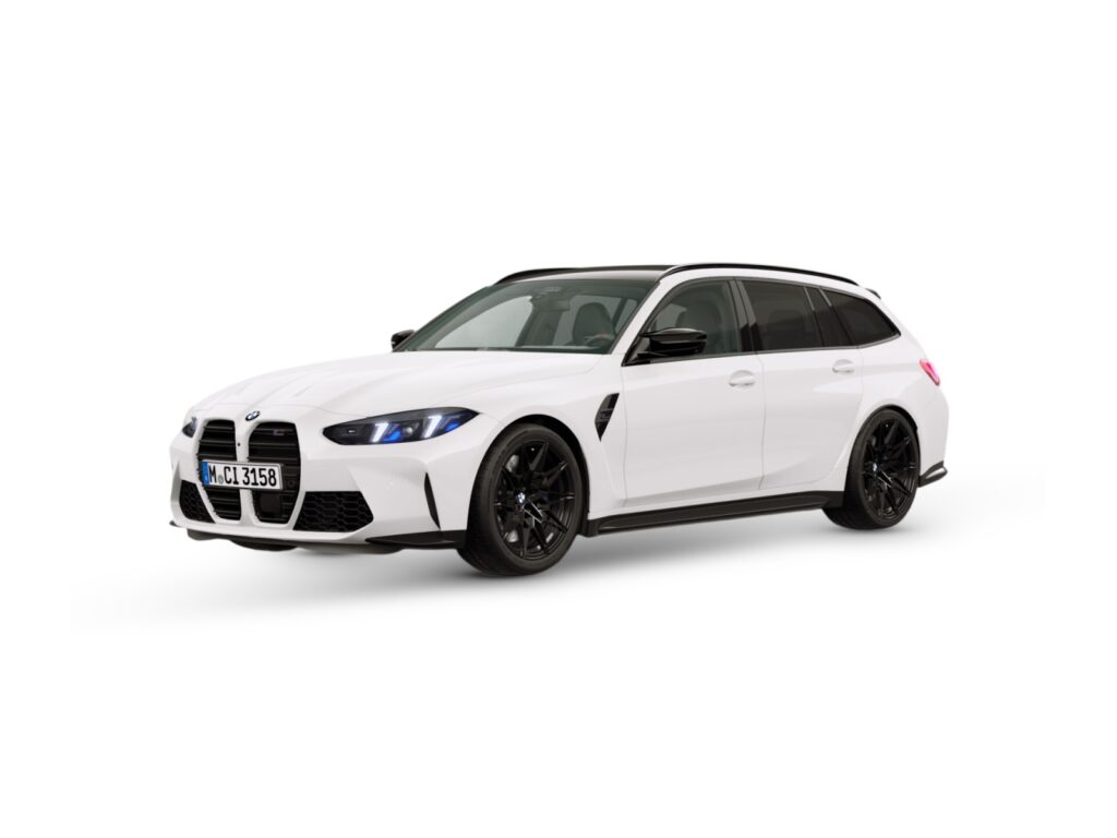 BMW M3 Competition M xDrive Touring 530 KM — wizualizacja w kolorze białym — lakier Individual