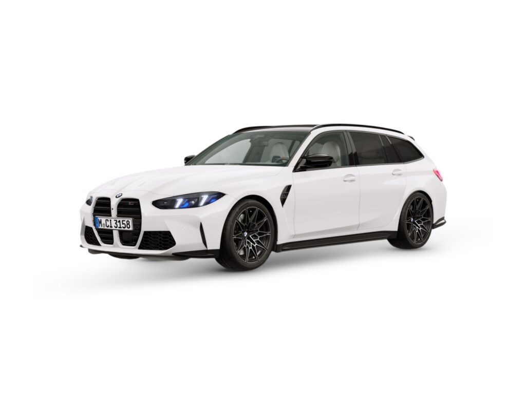 BMW M3 Competition M xDrive Touring 530 KM — wizualizacja w kolorze białym — lakier Individual