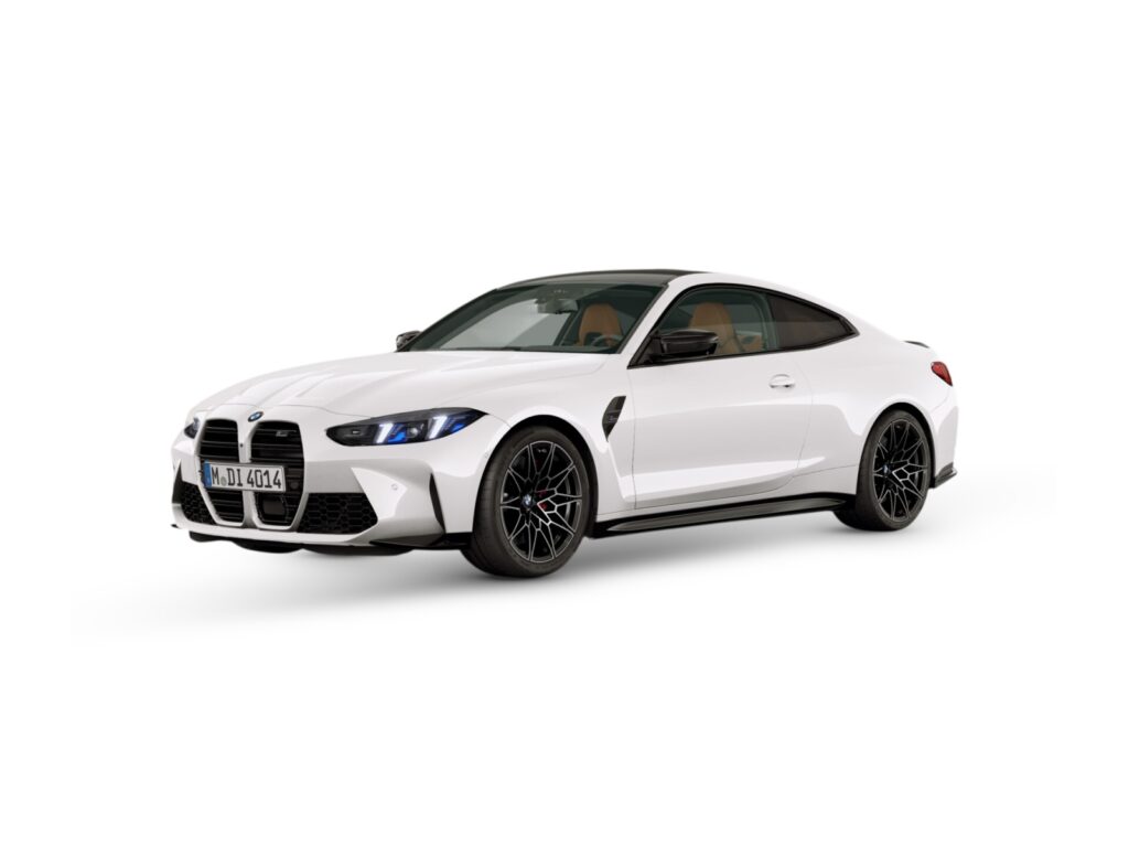 BMW M4 Competition M xDrive Coupé 530 KM — wizualizacja w kolorze białym — lakier Individual