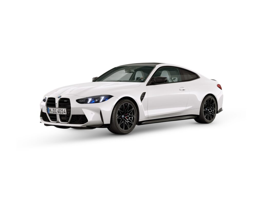 BMW M4 Competition M xDrive Coupé 530 KM — wizualizacja w kolorze białym — lakier Individual