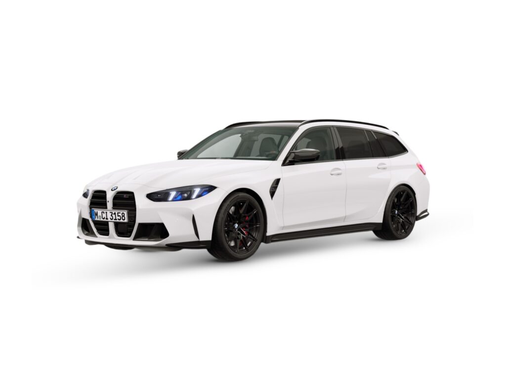 BMW M3 Competition M xDrive Touring 530 KM — wizualizacja w kolorze białym — lakier Individual