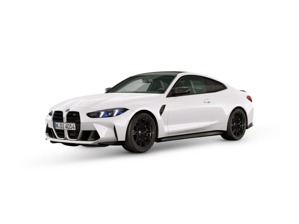 BMW M4 Competition M xDrive Coupé 530 KM — wizualizacja w kolorze białym — lakier Individual