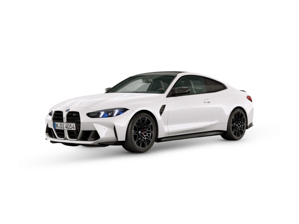 BMW M4 Competition M xDrive Coupé 530 KM — wizualizacja w kolorze białym — lakier Individual