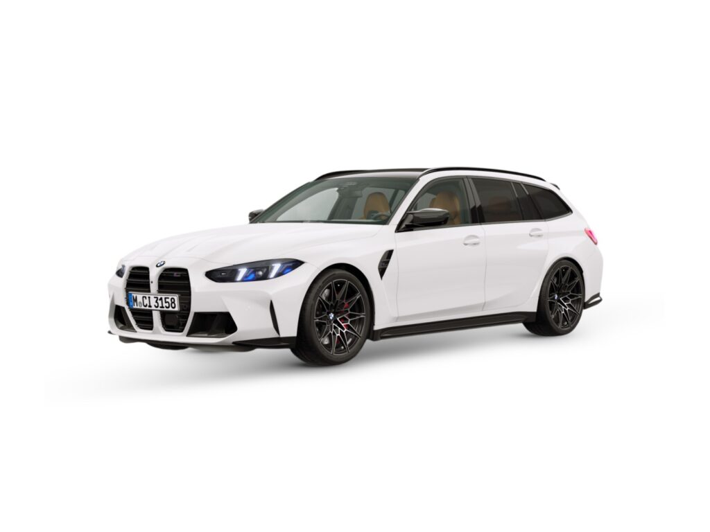 BMW M3 Competition M xDrive Touring 530 KM — wizualizacja w kolorze białym — lakier Individual